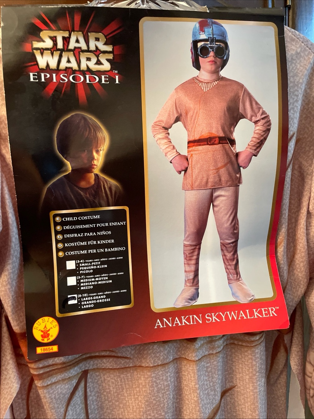 Rubies 1999 Star Wars Episode 1 Anakin Skywalker Halloween Costume Size L 8-10